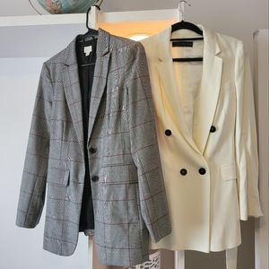 BOGO EVERYTHING $10 Blazer duo plaid and white
